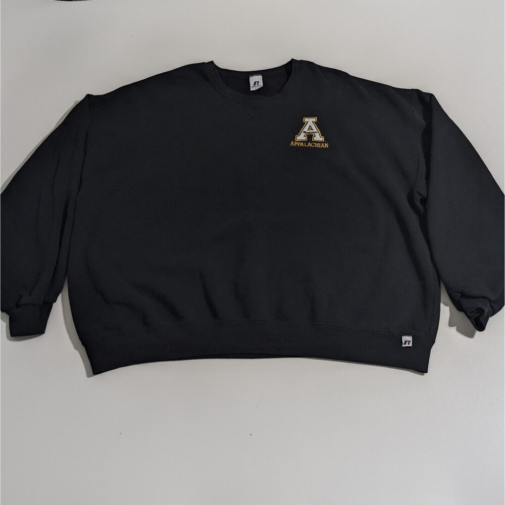 Vintage Appalachian State Mountaineers Black Crewneck Sweatshirt Russell XXL 3XL